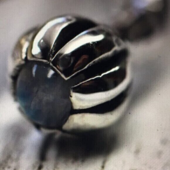 Bahgsu Jewels 925 Sterling Silver Villager Open Single Cuff Moonstone Bracelet - Picture 5 of 5